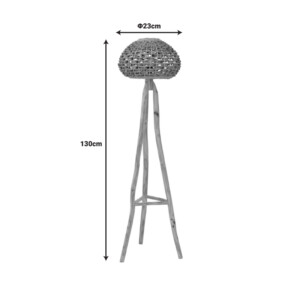 Φωτιστικό δαπέδου Kitren Inart ξύλο σε φυσική απόχρωση Φ23x130εκ-337-000025