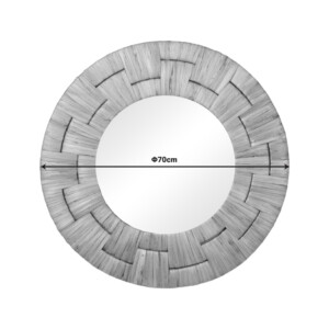 Καθρέπτης Adloms Inart ξύλο σε φυσική απόχρωση Φ70x6εκ-337-000026