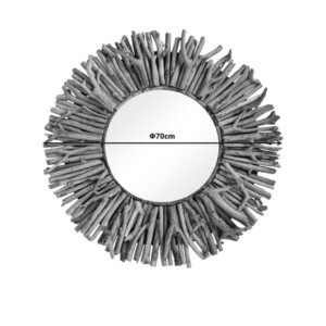 Καθρέπτης Grazzy Inart arum-flotsam ξύλο σε φυσική απόχρωση Φ70x8εκ-337-000029