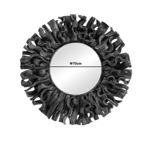 Καθρέπτης Adrez Inart ξύλο liana σε φυσική απόχρωση Φ70x8εκ-337-000030