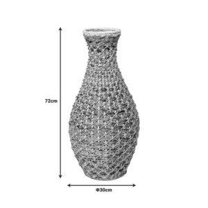 Βάζο Gucre I Inart ξύλο-rattan pe σε φυσική απόχρωση Φ30x70εκ-337-000033