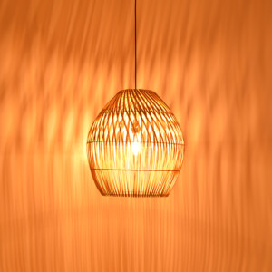 Φωτιστικό οροφής Irden Inart rattan σε φυσική απόχρωση Φ50x40εκ-337-000038