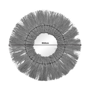 Καθρέπτης Apler Inart mendong σε φυσική απόχρωση Φ60x6εκ-337-000040