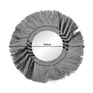 Καθρέπτης Cielro Inart mendong σε φυσική απόχρωση Φ42x6εκ-337-000041