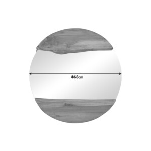 Καθρέπτης Alkmen pakoworld teak ξύλο σε φυσική απόχρωση Φ60x4εκ-338-000007