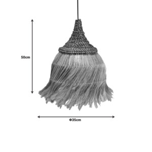 Φωτιστικό οροφής Arupade Inart abaca ξύλο σε φυσικό χρώμα Φ35x50εκ-339-000004