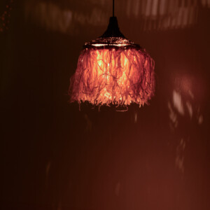 Φωτιστικό οροφής Sermene Inart sisal σε φυσικό-μαύρο χρώμα Φ32x45εκ-339-000007