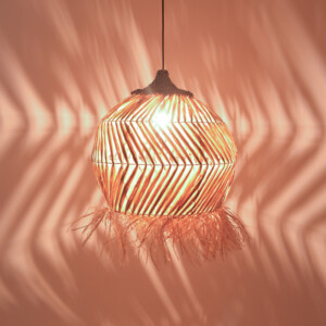 Φωτιστικό οροφής Koronse Inart sisal σε φυσικό χρώμα Φ55x68εκ-339-000009