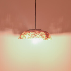 Φωτιστικό οροφής Pictere Inart abaca ξύλο σε φυσικό χρώμα Φ50x20εκ-339-000014