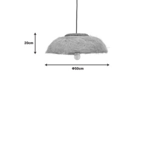 Φωτιστικό οροφής Pictere Inart abaca ξύλο σε φυσικό χρώμα Φ50x20εκ-339-000014