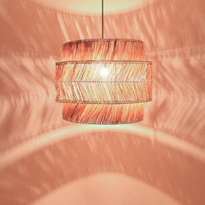 Φωτιστικό οροφής Zeniole Inart abaca σε φυσικό χρώμα Φ60x50εκ-339-000016