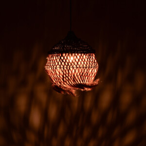 Φωτιστικό οροφής Fiorine Inart abaca σε φυσικό χρώμα Φ55x70εκ-339-000018