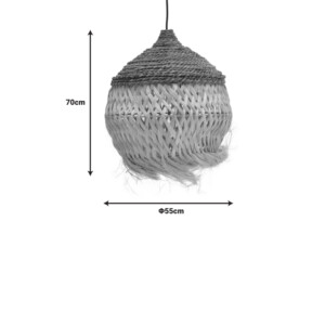 Φωτιστικό οροφής Fiorine Inart abaca σε φυσικό χρώμα Φ55x70εκ-339-000018