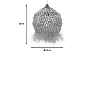 Φωτιστικό οροφής Marjione Inart sisal σε φυσικό χρώμα Φ45x55εκ-339-000021