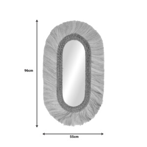 Καθρέπτης Nabore Inart abaca σε φυσικό χρώμα 55x4x96εκ-339-000029