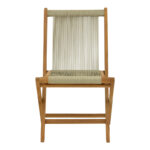 Καρέκλα Banou pakoworld πτυσσόμενη teak ξύλο και pe σχοινί σε φυσική απόχρωση 52.5x56x89εκ-340-000002