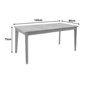 Τραπέζι Ory pakoworld teak ξύλο σε φυσική απόχρωση 160x80x75εκ-340-000004