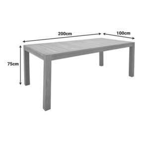Τραπέζι Vocaly pakoworld teak ξύλο σε φυσική απόχρωση 200x100x75εκ-340-000007
