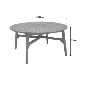 Τραπέζι Colen pakoworld teak ξύλο σε φυσική απόχρωση Φ150x75εκ-340-000010