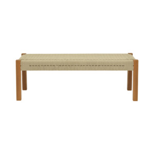 Παγκάκι Uma pakoworld teak ξύλο και pe σχοινί σε φυσική απόχρωση 120x45x40εκ-340-000012