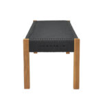 Παγκάκι Uma pakoworld teak ξύλο και pe σχοινί σε μαύρη απόχρωση 120x45x40εκ-340-000013