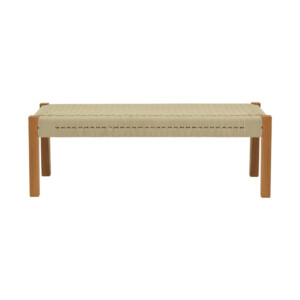 Παγκάκι Uma pakoworld teak ξύλο και pe σχοινί σε φυσική απόχρωση 150x45x40εκ-340-000014