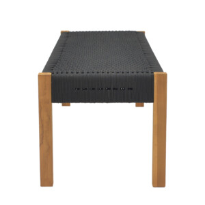 Παγκάκι Uma pakoworld teak ξύλο και pe σχοινί σε μαύρη απόχρωση 150x45x40εκ-340-000015