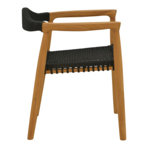 Τραπεζαρία 7 τεμ. Ganny-Pino pakoworld teak ξύλο σε φυσική - μαυρη απόχρωση 180/240x100x75εκ-340-000032