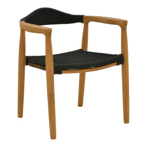 Τραπεζαρία 9 τεμ. Ganny-Pino pakoworld teak ξύλο σε φυσική - μαυρη απόχρωση 180/240x100x75εκ-340-000040