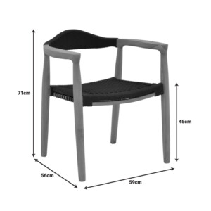 Τραπεζαρία 9 τεμ. Ganny-Pino pakoworld teak ξύλο σε φυσική - μαυρη απόχρωση 180/240x100x75εκ-340-000040