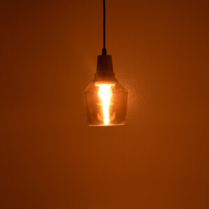 Φωτιστικό οροφής Kure pakoworld φυσικό μέταλλο-γυαλί Φ13.8x23εκ-342-000002