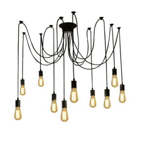 Φωτιστικό οροφής πολύφωτο Merdine pakoworld μαύρο μέταλλο-γυαλί-342-000011