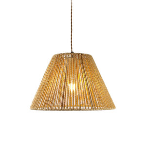 Φωτιστικό οροφής μονόφωτο Lubuto pakoworld μέταλλο-σχοινί σε φυσική απόχρωση Φ34.5x23εκ-342-000090