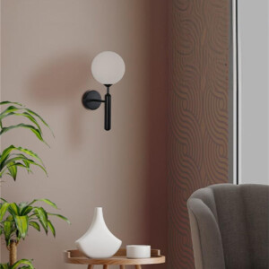 Φωτιστικό τοίχου-απλίκα Genka pakoworld G9 μέταλλο μαύρο-λευκο 15x23x34εκ-342-000115