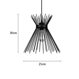 Φωτιστικό οροφής Candle I pakoworld E27 μέταλλο μαύρο Φ25x30εκ-342-000126