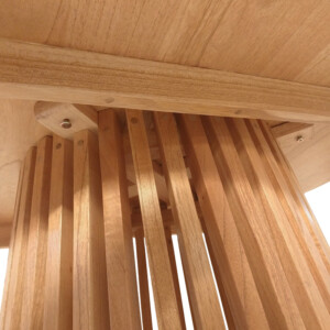 Τραπέζι σαλονιού Kenda pakoworld mindi ξύλο σε φυσική απόχρωση Φ80x45εκ-343-000021