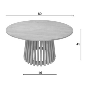 Τραπέζι σαλονιού Kenda pakoworld mindi ξύλο σε φυσική απόχρωση Φ80x45εκ-343-000021