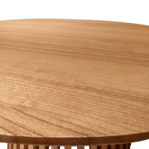 Τραπέζι σαλονιού Kenda pakoworld mindi ξύλο σε φυσική απόχρωση Φ100x45εκ-343-000022