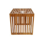 Βοηθητικό τραπέζι Saimon pakoworld teak ξύλο σε φυσική απόχρωση 40x40x40εκ-343-000026