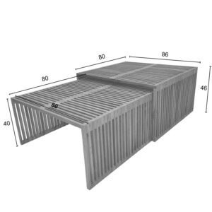 Τραπέζι Tinnie I pakoworld σετ 2τεμ teak ξύλο σε φυσική απόχρωση-343-000028