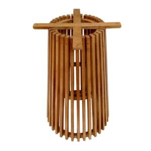 Βάση τραπεζιού μπαρ εσωτερικού χώρου Galy pakoworld mindi ξύλο σε φυσική απόχρωση Φ60x90εκ-343-000030