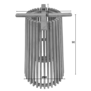 Βάση τραπεζιού μπαρ εσωτερικού χώρου Galy pakoworld mindi ξύλο σε φυσική απόχρωση Φ60x90εκ-343-000030