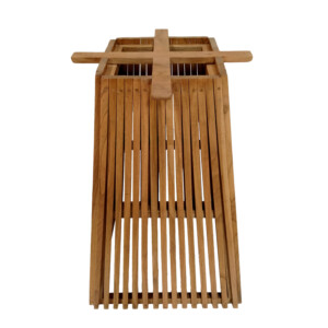 Βάση τραπεζιού μπαρ εσωτερικού χώρου Darius pakoworld mindi ξύλο σε φυσική απόχρωση 60x60x90εκ-343-000031