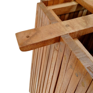 Βάση τραπεζιού μπαρ εσωτερικού χώρου Darius pakoworld mindi ξύλο σε φυσική απόχρωση 60x60x90εκ-343-000031