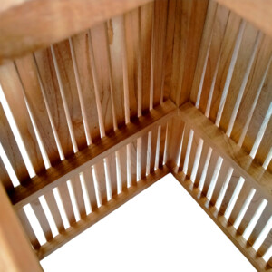 Βάση τραπεζιού μπαρ εσωτερικού χώρου Darius pakoworld mindi ξύλο σε φυσική απόχρωση 60x60x90εκ-343-000031