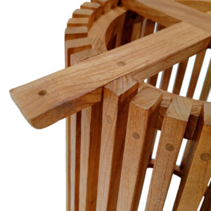 Βάση τραπεζιού εσωτερικού χώρου Galy pakoworld mindi ξύλο σε φυσική απόχρωση Φ60x75εκ-343-000032