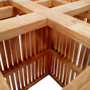 Βάση τραπεζιού εσωτερικού χώρου Darius pakoworld mindi ξύλο σε φυσική απόχρωση 60x60x75εκ-343-000033