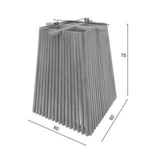 Βάση τραπεζιού εσωτερικού χώρου Darius pakoworld mindi ξύλο σε φυσική απόχρωση 60x60x75εκ-343-000033