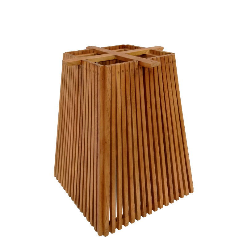 Βάση τραπεζιού εσωτερικού χώρου Darius pakoworld mindi ξύλο σε φυσική απόχρωση 60x60x75εκ-343-000033