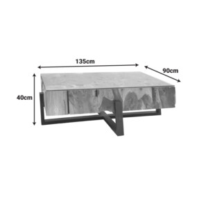 Τραπέζι σαλονιού Borth Inart teak ξύλο σε φυσική απόχρωση 135x90x40εκ-343-000078